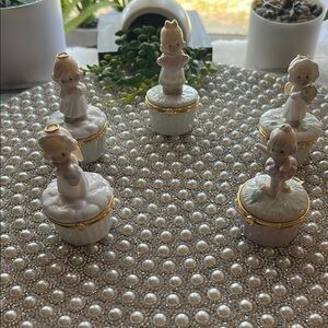 Angel Figurine Trinket Boxes Set precious moments